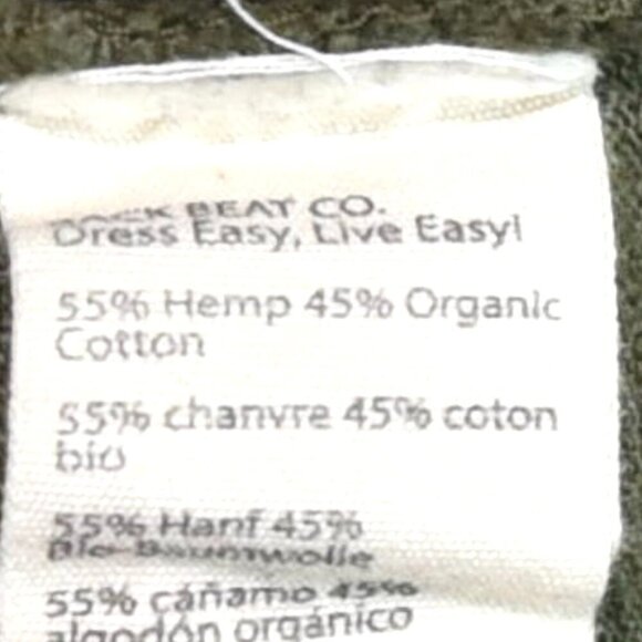 Back Beat Co. Olive Green T-Shirt Dress Size XL/XXL Hemp Cotton Pockets Relaxed - Picture 8 of 8